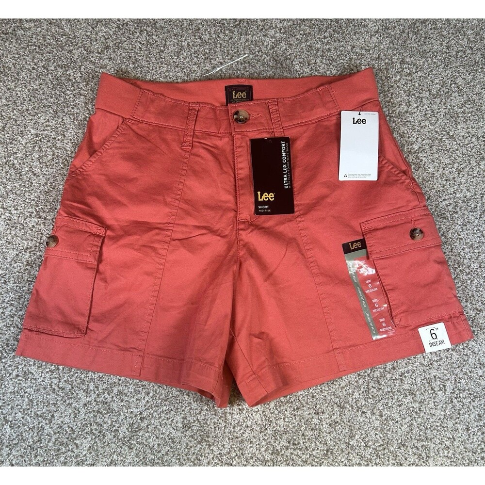 Women's‎ Lee NWT Pink Flex-to-Go Ultra Lux Short Cotton Stretch Pockets Size 6